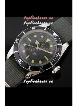 Rolex Submariner Swiss Replica Watch in Domed Crystal Nylon Strap