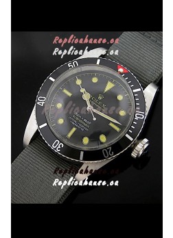 Rolex Submariner Swiss Replica Watch in Domed Crystal Green Nylon Strap