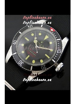 Rolex Submariner Swiss Replica Watch in Domed Crystal Black Nylon Strap