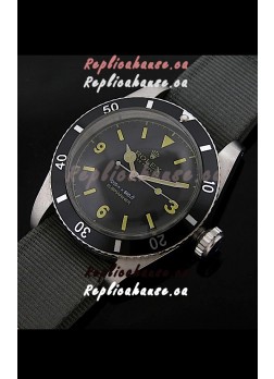 Rolex Submariner Swiss Replica Watch in Domed Crystal Grey Nylon Strap