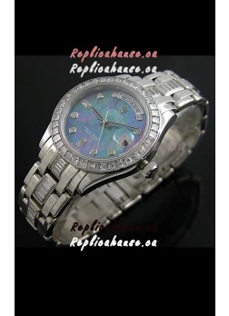 Rolex Oyster Perpetual Day Date Japanese Replica Watch in Blue Mother of Pearl Dial 