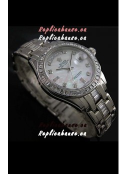 Rolex Oyster Perpetual Day Date Japanese Replica Watch in White Mother of Pearl Dial 