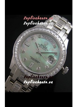 Rolex Oyster Perpetual Day Date Japanese Replica Watch in Green Mother of Pearl Dial 