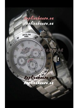 Rolex Daytona Japanese Replica Steel Watch in White Dial