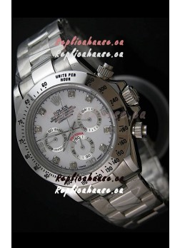 Rolex Daytona Japanese Replica Steel Watch in Diamond Hour Markers 