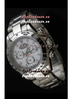 Rolex Daytona Japanese Replica Steel Watch in White Dial