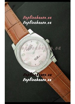 Rolex Cellini Japanese Replica Watch in Mother of Pearl Pink Dial