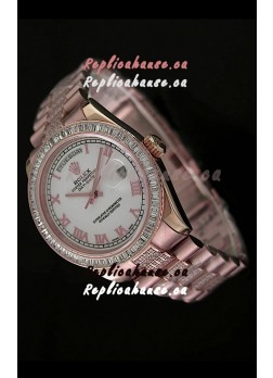Rolex Oyster Perpetual Day Date Japanese Rose Gold Automatic Watch in Roman Markers
