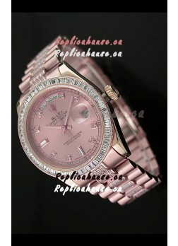 Rolex Oyster Perpetual Day Date Japanese Rose Gold Automatic Watch in Rose Gold Dial