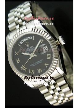 Rolex Replica Datejust Mens Japanese Watch in Black Dial - 41MM
