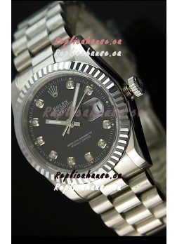 Rolex Replica Datejust Mens Japanese Watch in Black Dial - 41MM
