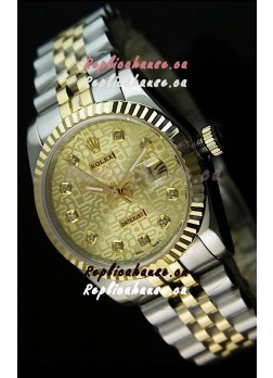 Rolex Replica Datejust Mens Japanese Watch in Gold Dial - 41MM
