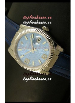 Rolex Replica Datejust Swiss Replica Watch - 37MM - Blue Dial/Strap