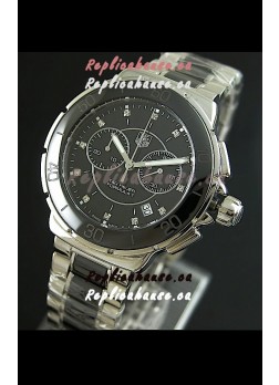 Tag Heuer Formula 1 Chronograph Swiss Replica Ceramic Ladies Watch in Black Bezel