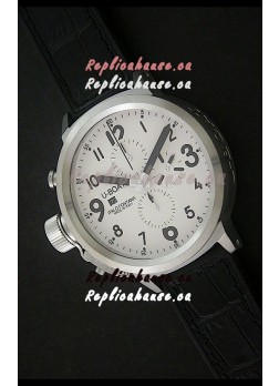 U-Boat Flightdeck Steel Watch in White Dial