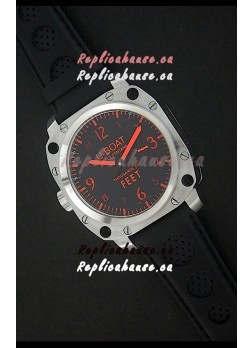 U-Boat Thousands of Feet Swiss Steel Automatic Watch in Red Markers