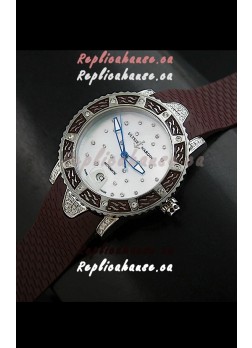 Ulysse Nardin Lady Diver White Starry Night Swiss Automatic Watch in Brown Strap
