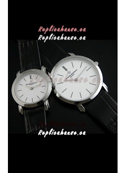 Vacheron Constantin Classical Couple Japanese Steel Watch in Leather Strap