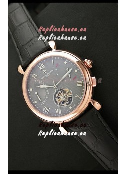 Vacheron Constantin Reserve Tourbillon Japanese Replica Rose Gold Watch in Grey Dial