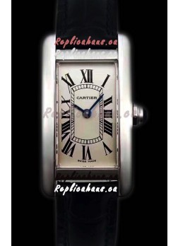 Cartier Tank Americaine Ladies Swiss Quartz Watch 1:1 Mirror Replica