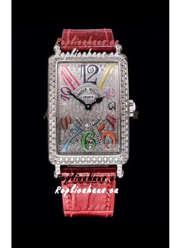 Franck Muller Long Island Color Dreams Ladies Swiss Watch in Pink Strap