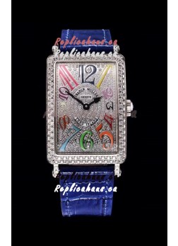 Franck Muller Long Island Color Dreams Ladies Swiss Watch in Blue Strap