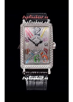 Franck Muller Long Island Color Dreams Ladies Swiss Watch in Black Strap