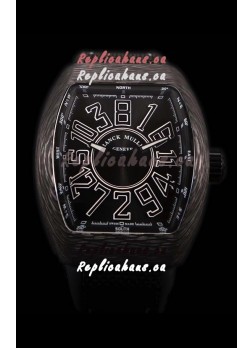 Franck Muller Vanguard Carbon Casing Black Indexes Swiss Watch