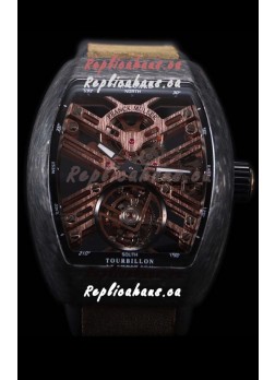 Franck Muller Vanguard Skeleton Tourbillon Black Carbon Swiss Replica Watch