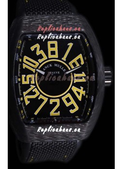 Franck Muller Vanguard Carbon Casing Black Indexes Swiss Watch