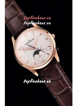 Jaeger LeCoultre Master Ultra Thin Moon Pink Gold 1:1 Mirror Replica Watch 
