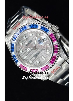 Rolex GMT Masters II Iced out Swiss watch with 904L Steel Case
