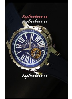 Roger Dubuis Excalibur Tourbillon Watch Japanese Movement - Blue Dial