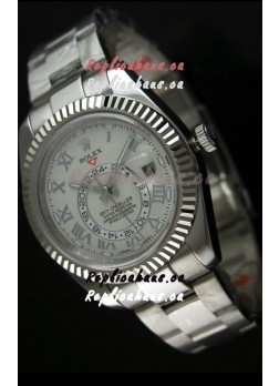 Rolex Sky-Dweller Stainless Steel Watch in White Dial