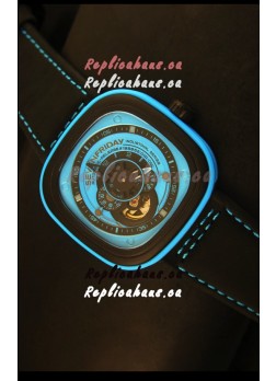 SevenFriday P-32 Black and Blue with Original Miyota 82S7 Movement - 1:1 Mirror Quality