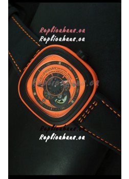 SevenFriday P-32 Black and Orange with Original Miyota 82S7 Movement - 1:1 Mirror Quality