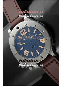 U Boat U-42 Diver Titanium Swiss Watch in Orange Markers