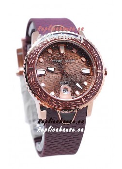Ulysse Nardin Lady Diver Replica Watch in Gold Casing