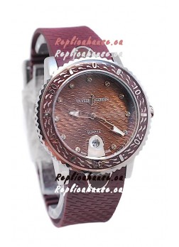 Ulysse Nardin Lady Diver Starry Night Replica Watch in Brown Dial
