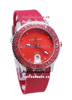 Ulysse Nardin Lady Diver Starry Night Replica Watch in Red Dial