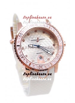 Ulysse Nardin Lady Diver Replica Watch in Pink Gold Casing