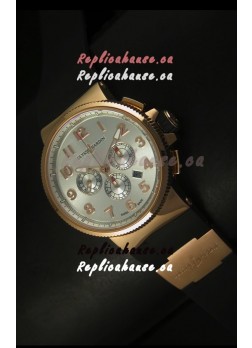 Ulysse Nardin Marine Chronograph Rose Gold Steel Arabic Black Dial - 1:1 Mirror Replica