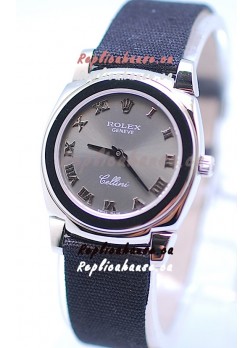 Rolex Cellini Cestello Ladies Swiss Watch in Grey Silver Face